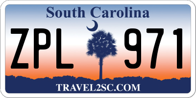 SC license plate ZPL971