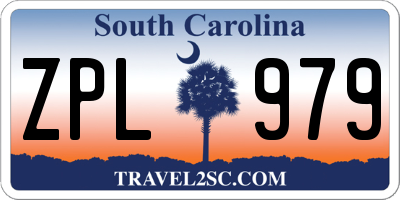 SC license plate ZPL979