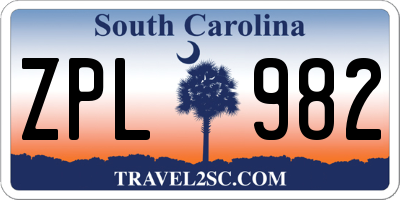SC license plate ZPL982