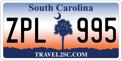 SC license plate ZPL995