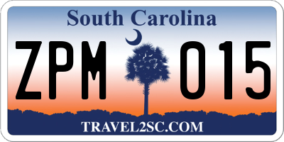 SC license plate ZPM015