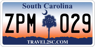 SC license plate ZPM029