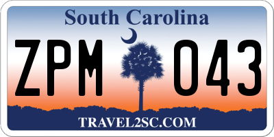 SC license plate ZPM043
