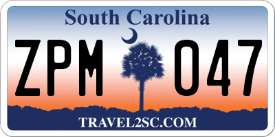 SC license plate ZPM047