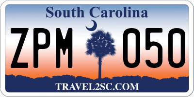 SC license plate ZPM050