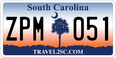 SC license plate ZPM051