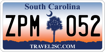 SC license plate ZPM052