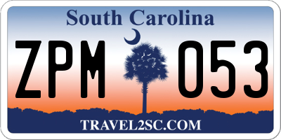 SC license plate ZPM053
