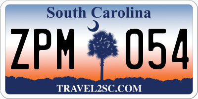 SC license plate ZPM054