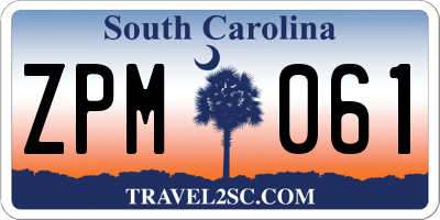 SC license plate ZPM061