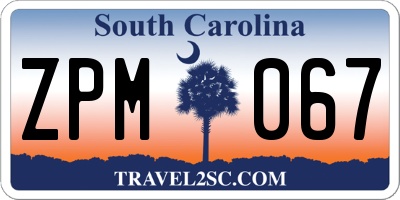 SC license plate ZPM067