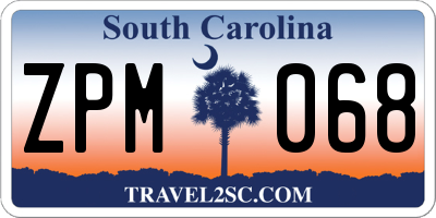 SC license plate ZPM068