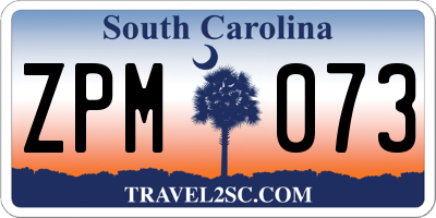 SC license plate ZPM073