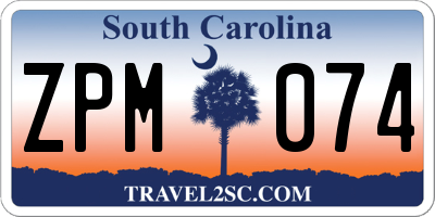 SC license plate ZPM074