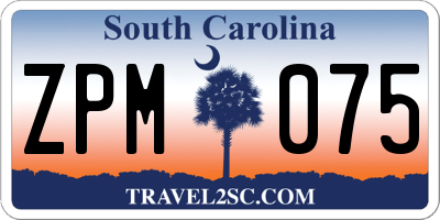 SC license plate ZPM075