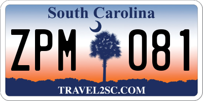 SC license plate ZPM081
