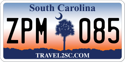 SC license plate ZPM085