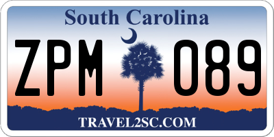 SC license plate ZPM089