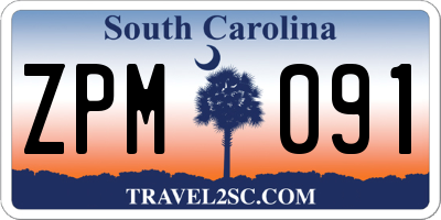 SC license plate ZPM091