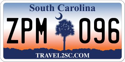 SC license plate ZPM096