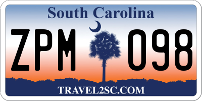 SC license plate ZPM098
