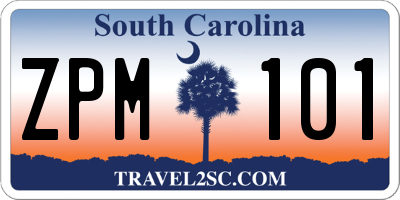 SC license plate ZPM101