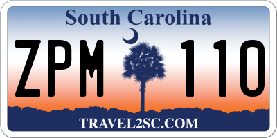 SC license plate ZPM110