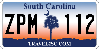 SC license plate ZPM112
