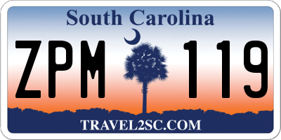 SC license plate ZPM119