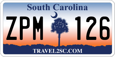 SC license plate ZPM126