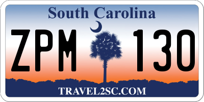SC license plate ZPM130