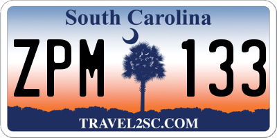 SC license plate ZPM133