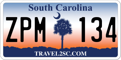 SC license plate ZPM134