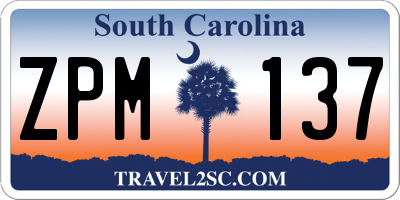 SC license plate ZPM137