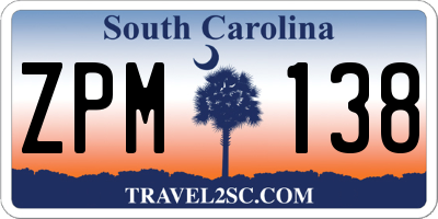 SC license plate ZPM138