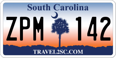 SC license plate ZPM142