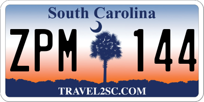 SC license plate ZPM144