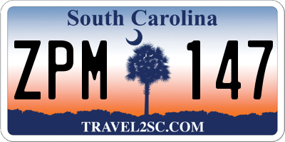 SC license plate ZPM147