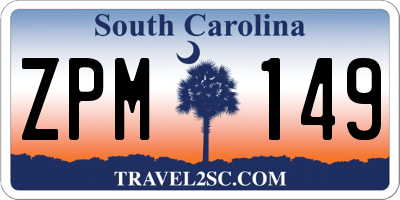 SC license plate ZPM149