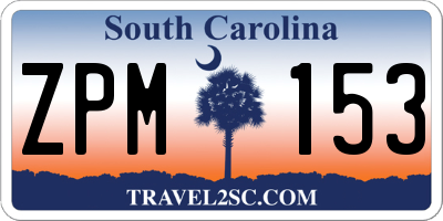 SC license plate ZPM153