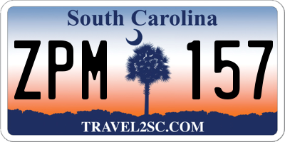 SC license plate ZPM157