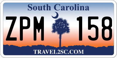 SC license plate ZPM158