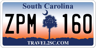 SC license plate ZPM160