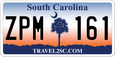 SC license plate ZPM161