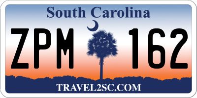 SC license plate ZPM162