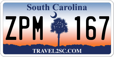 SC license plate ZPM167