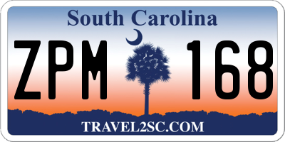 SC license plate ZPM168