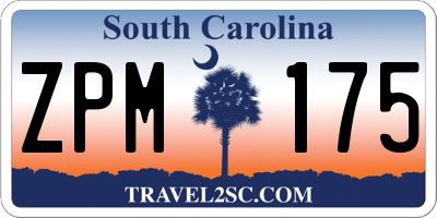 SC license plate ZPM175