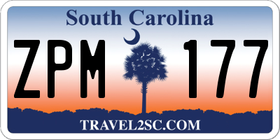 SC license plate ZPM177