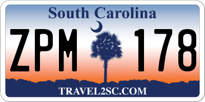SC license plate ZPM178